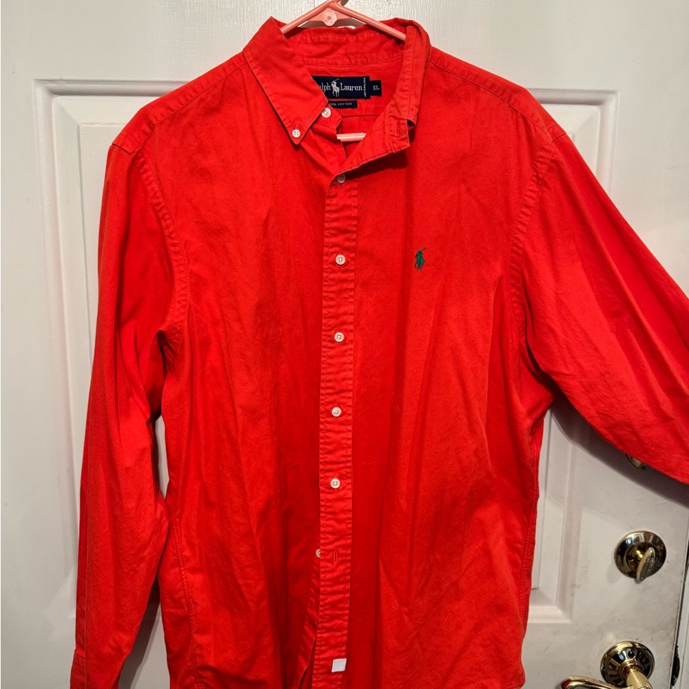Polo by Ralph Lauren Red Men's Button-Down Shirt